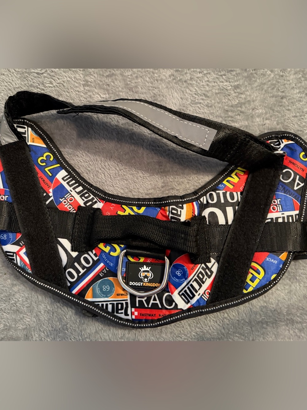 Doggy Kingdom Medium  No Pull Dog Harness Motor Sport Print Racing
